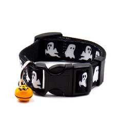 Ghost Halloween Series Dog Collar with Bell