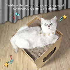 Vertical Cat Scratching Post with Corrugated Paper House